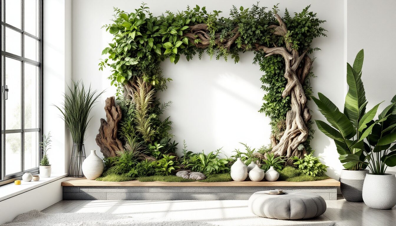 Mur végétal stabilisé design et décor naturel sans entretien